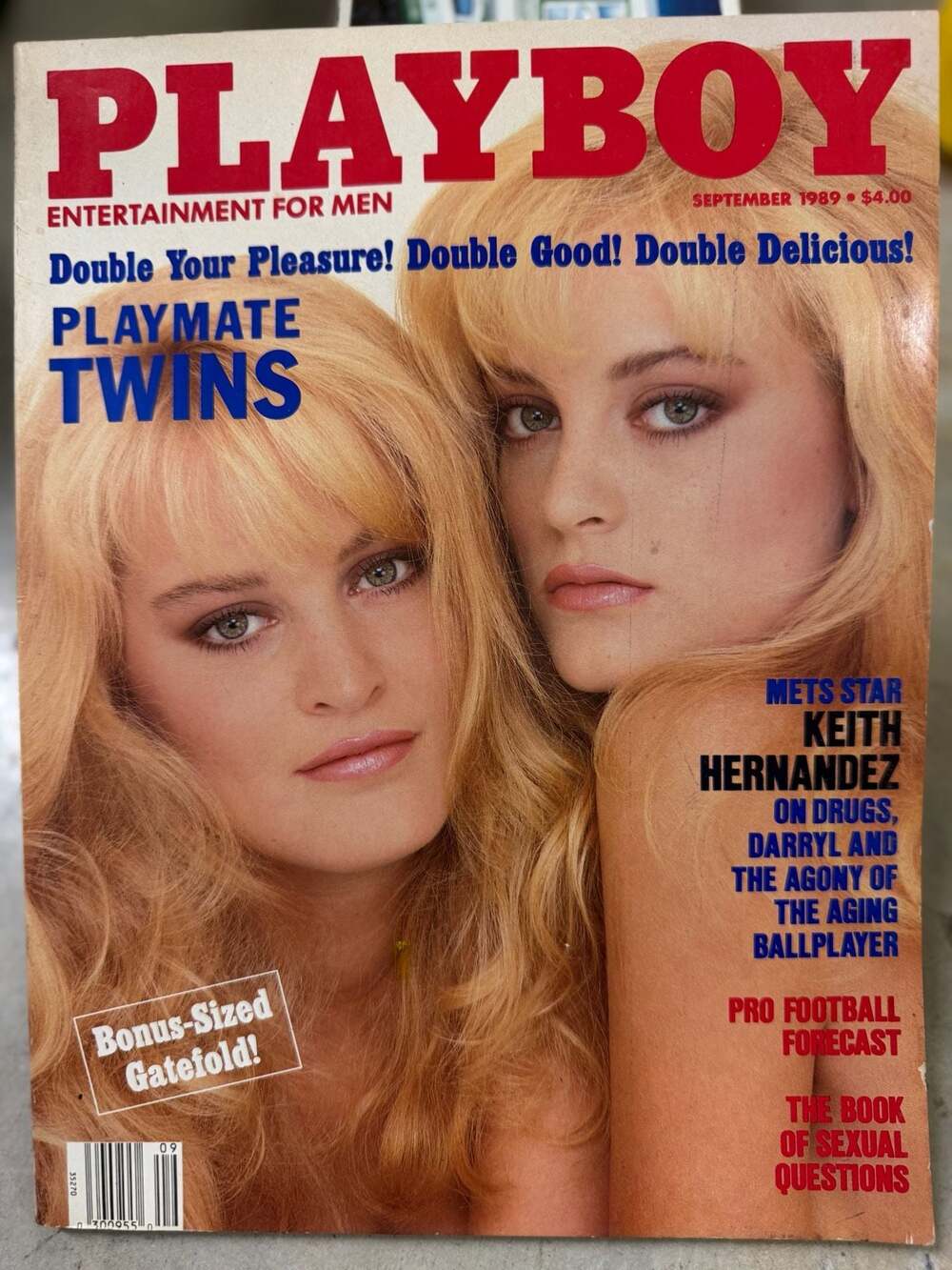 Playboy Magazine September 1989 Playmate Twins Keith Hernandez